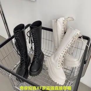 “RN.shop” 便宜到哭!! 韓國 厚底馬丁靴 顯瘦綁帶高筒騎士靴