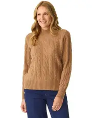[Fella Hamilton] Mornington Button Sweater in Camel Marle
