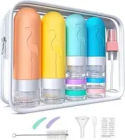 Mumoo Bear Travel Bottles for Toiletries, 17 Pack Travel Size Containers, BPA Free Leak Proof Squeezable Silicone Tubes for Shampoo Conditioner Lotion Soap with Labels