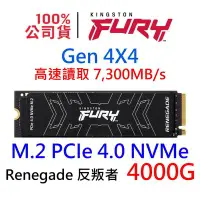 在飛比找Yahoo!奇摩拍賣優惠-金士頓 FURY Renegade 4TB PCIe GEN