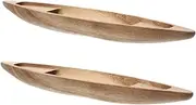 iplusmile 2pcs Wooden Boat Models Rustic Nautical Decor for Fish Tanks Home Ornaments Wood Craft Mini Boats for Tabletop Display Workmanship Realistic Design