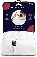 Dreamland Single Size Snowed in Organic Cotton Warming Mattress Protector (Intelliheat Plus Fast Heat, Machine Washable, 190 x 90 cm, 6 Temperature and Auto Timer, 1 Detachable Controls)