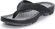 [WHITIN] Mens Arch Support Flip Flops Wide Toe Thong Sandal
