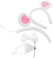 1 Set Party Headband Costume Halloween Accessories Costume Halloween Mouse Ears and Tail Adult Mouse Headband Bowtie Tail Costume Rat Ears Costume Adult Mouse Ears White Plush OHPHCALL