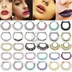 16g Steel Septum Piercing Crystal Nose Rings Clicker Tragus Women Womens Jewelry