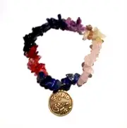 X1 Scorpio Zodiac Charm - Mixed Natural Crystal Chip Bracelet