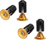 uxcell 2Pair Bar End Plugs Aluminum Handlebar End Caps Bike Plugs 0.7oz Expanding Locking for MTB Road BMX Fixed Gear Bike, Yellow