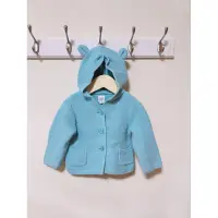 在飛比找蝦皮購物優惠-GAP 熊寶寶可可愛愛編織連帽外套 天使藍