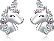 [Jevellolla] 925 Sterling Silver Unicorn Earnings for Girls Gifts for Little Girls Daughter Granddaughter Birthday Christmas Party