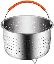 Steamer Basket, Stainless Steel Steamer Insert with Silicone Covered Handle, Sturdy Great Steamer for Steaming Vegetables Fruits Eggs (3L / 6L / 8L) (8L)
