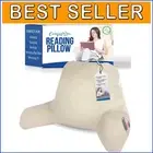 Deluxe Reading Pillow with Arms - Adjustable Back Rest and Washable Cover, Cream