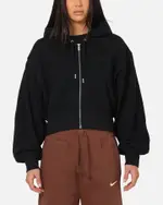 [JORDAN] Jordan Women's Flight Fleece Satin-lined Hoodie Black/dark Smoke - Size XL XL Black/Dk Smoke