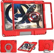 Kids Case for Samsung Galaxy Tab A9+/A9 Plus 11 inch 2023 with Screen Protector, Patamiyar Shockproof Galaxy Tab A9 Plus Case with Handle Stand for Samsung A9 Plus Tablet(Model:SM-X210/X216/X218) -Red