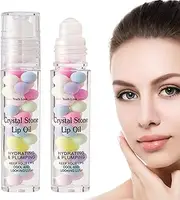 Moisturizing Rolling Ball Lip Oil – Non-Sticky Shine Lip Gloss Oil | Hydrating Plump Lip Care, Smooth Roller Ball Lip for Girls and Women, Lightweight Natural Lip Moisturizer Brighten Your Smile