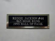 Reggie Jackson Baseball Card Plaque or Baseball Ball Cube Nameplate 1" X 3"