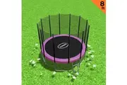 New 8ft Round Trampoline Free Safety Net pad mat ladder shoe Tidy Pink