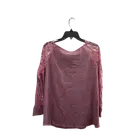 NY Collection Mauve Lace Sleeve Top - Plus Size 1X - Women's Blouse