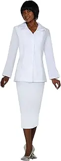 [GMI - Group] Plus Size Elegant Two-Piece Skirt Suit Set | V-Neck Jacket with 4 Buttons & Hidden Pockets | G12777W