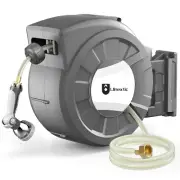 Retractable Garden Hose Reel, 5/8 in x 75 ft Wall Mounted Hose Reel,10-Patter...