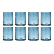 2x 4pc Ladelle Flynn Glass Tumbler Water/Juice Cup Drinkware Glassware 10cm Blue