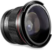 Multi-Coated Wide Angle Lens Full AF 2-in-1 58MM 0.35X Detachable Macro Fisheye Lens Replacement for Canon SLR DSLR Camera
