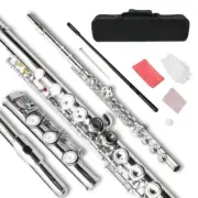 New Closed Hole Flutes Nickel Silver Keys Advance with Case & Parts 17 Key Flute