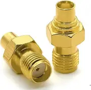 Ahoaepy 2PCS SMA to MCX Coaxial Adapter, MCX Female to SMA Female Radio Antenna Connector, Loss Low MCX to SMA Coaxial Cable Connector for WiFi Antenna,Radio Scanners, Audio,Video