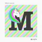 Letter M Unicorn Needlepoint Kit or Canvas