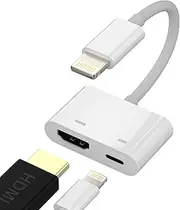 Lightning HDMI Adapter for Apple TV Charging Cable Adapter (2-in-1) for iPhone 14 iPad Mini AV Cable from Mobile Phone DisplayPort Monitor Projector Screen Video Connection Exchange Signal