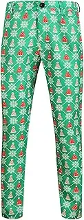 [Generic] Fuzzy Christmas Casual Fashion Christmas Printed Pants Trousers Suit Pants Foam