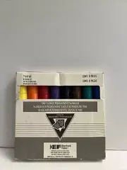 Vintage Eberhard Faber 7000 Large Chisel Tip Permanent Markers Set of 8 Colors