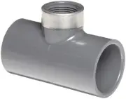 Spears 802-SR Series PVC Pipe Fitting, Tee, Schedule 80, Gray, 1-1/2" Socket ...