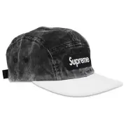 Supreme SS24 Pigment 2-Tone 5-Panel Camp Cap Black Fast Free Ship