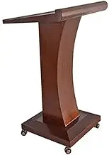 Lectern Podium Stand, Lectern Podium Stand,Podium Mobile Rolling Lectern Podium Table Hosting Reception Desk Presentation Podium Wooden Lectern Stand Brown Coffee Steel Pod,