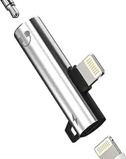 Lightning to 3.5mm Headphone Jack Adapter (2in1)for iPhone 14 13 Pro Max for Apple Aux Cable Charger Splitter Audio Connector Earphone Dual for iPad Double Converter Car Headset Adaptor Earbuds Dongle