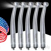 5 Packs Dental Fiber Optic High Speed Turbine LED Handpiece E-generator 4 Holes