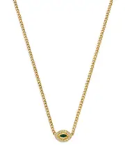 Zoe Chicco 14K Yellow Gold Emerald & Diamond Evil Eye Pendant Necklace, 14-16