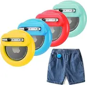 4 Pack Mini AirTag Holder for Kids, Silicone Hidden AirTag Holder with Safety Pin for Clothes, GPS Tracker Case Clip Compatible with Apple Air Tag (Yellow, Sky Blue, Red, Mint Green)