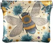 [YXYZRMY] Bee Floral Boho PU Leather Squeeze Coin Purse, Coin Pouch Change Holder for Women Men, Mini Portable Cosmetic Bags for Women, Multi-colored, one size, Multi-style, Multi-colored, one size