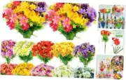 100 Bundles Faux Daisy Flowers 12'' High Faux Silk Daisy Colorful Flowers