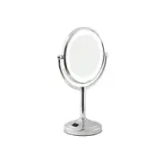 LED Magnifying Makeup Mirror Tabletop - Silver 5X Magnifier