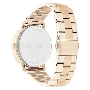【Calvin Klein 凱文克萊】CK 時尚晶鑽日曆手錶-38mm/玫瑰金(CK25200178)