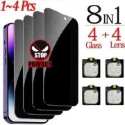 1~4PCS Anti-Spy Glass For iPhone 16 15 14 13 Pro Max Privacy Screen Protectors &