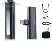 Wireless Lavalier Microphone Compatible with iPhone iPad, Plug-Play Wireless