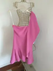 SABA PINK PARTY COCKTAIL DRESS SZ 8 WITH side Zip and TAG (never worn)