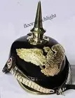 PRUSSIAN LEATHER GERMAN PICKELHAUBE HELMET WW1 & WW2 REPLICA LONG SPIKED HELMET
