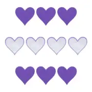 Hearts Patches Dark Purple Iron-On Patch Sew Embroidered 2.8 x 2.68 Inch 10Pcs