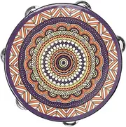 JOINPAYA Hand Held Tambourine Wooden Percussion Instrument for All Ages Develops Coordination Concentration for Parties Music Activities