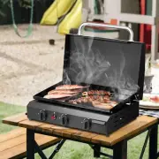 3-Burner Flat Top Gas Griddle 30K BTU Propane Outdoor Camping BBQ Cookout