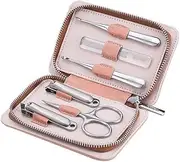 lskdnrufh Nail Clipper Set 6 Pieces/set Portable Manicure Kit, Nail Clipper Set, Personal Care Nail Tools, Professional Manicure Grooming Set with Fashionable PU Leather Case Manicure Set(Pink)